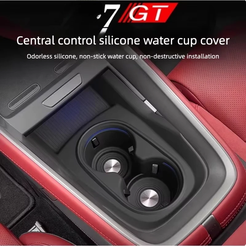 For Zeekr 7GT Silicone Center Console Water Cup Frame Cover Anti-slip Silicone Pad Mat Upgrade Interior Modify Accessories