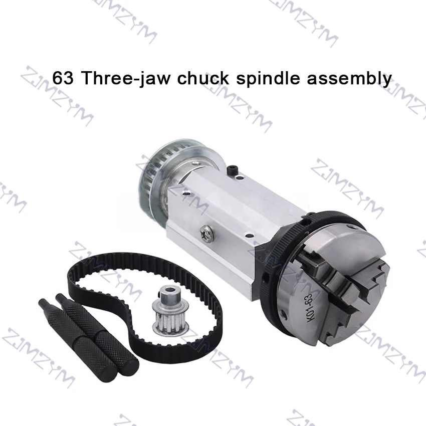 Four-jaw / Three-jaw Chuck Spindle Assembly Woodworking Beads Machine Spindle Assembly DIY Lathe 63/50 3-jaw/4-jaw Rotary Chuck