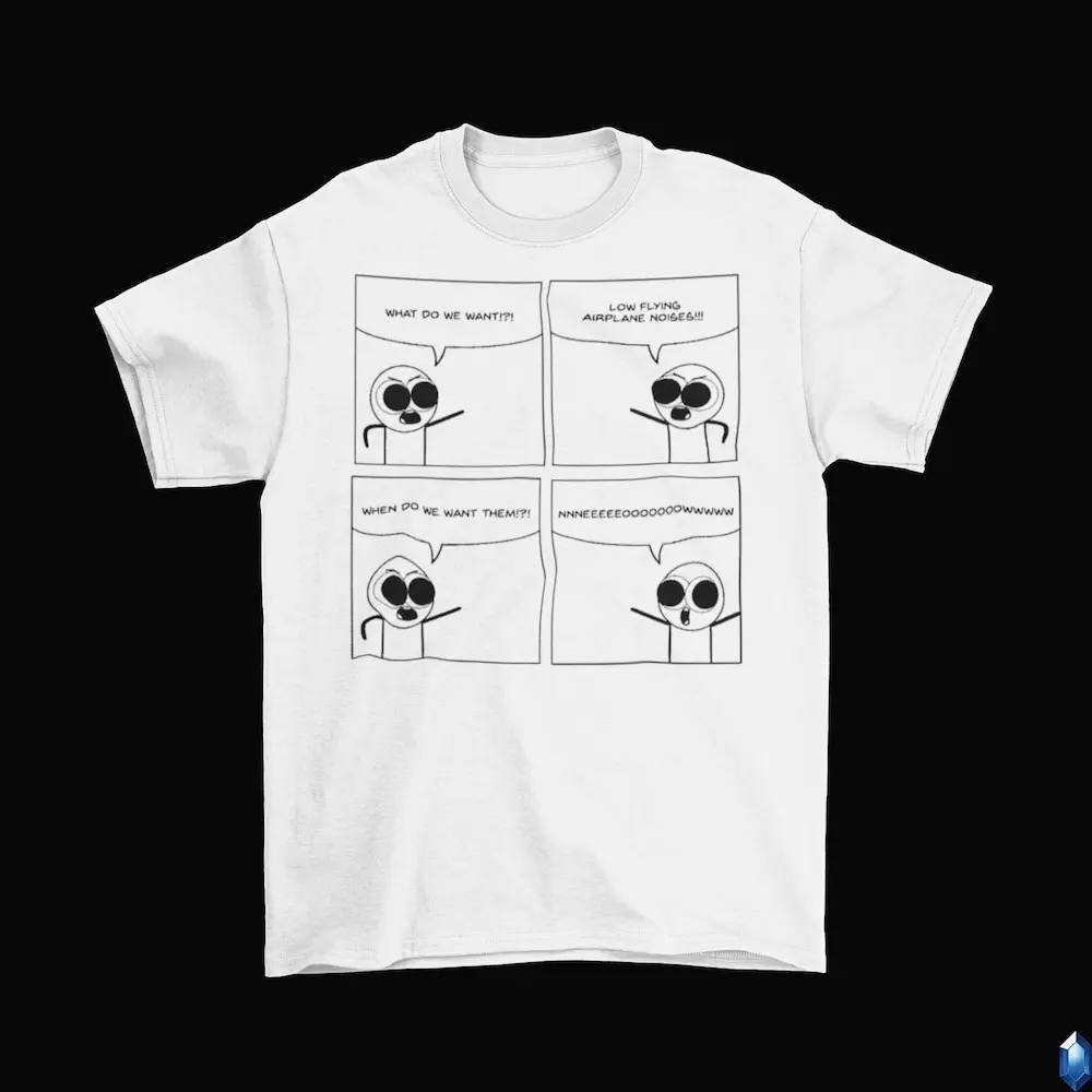 Low Flying Airplane Noises T Shirt Cotton Adult Comic Funny Joke 2022