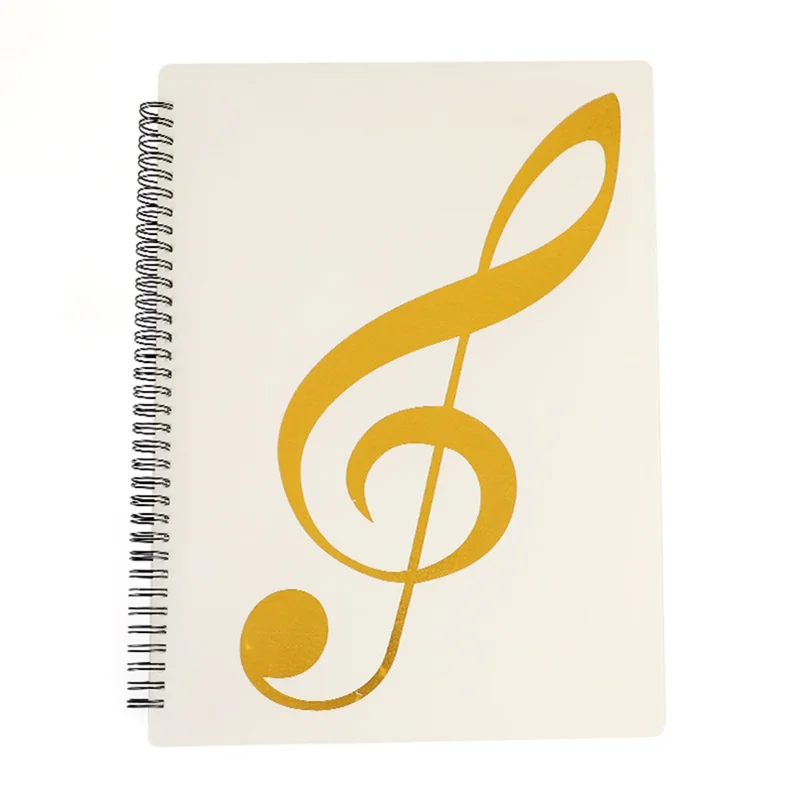 Sheet Music Folder, 60 Pages Capacity, Sheet Music/Holder,Fits Letter Size A4, Writable & Detachable(White)