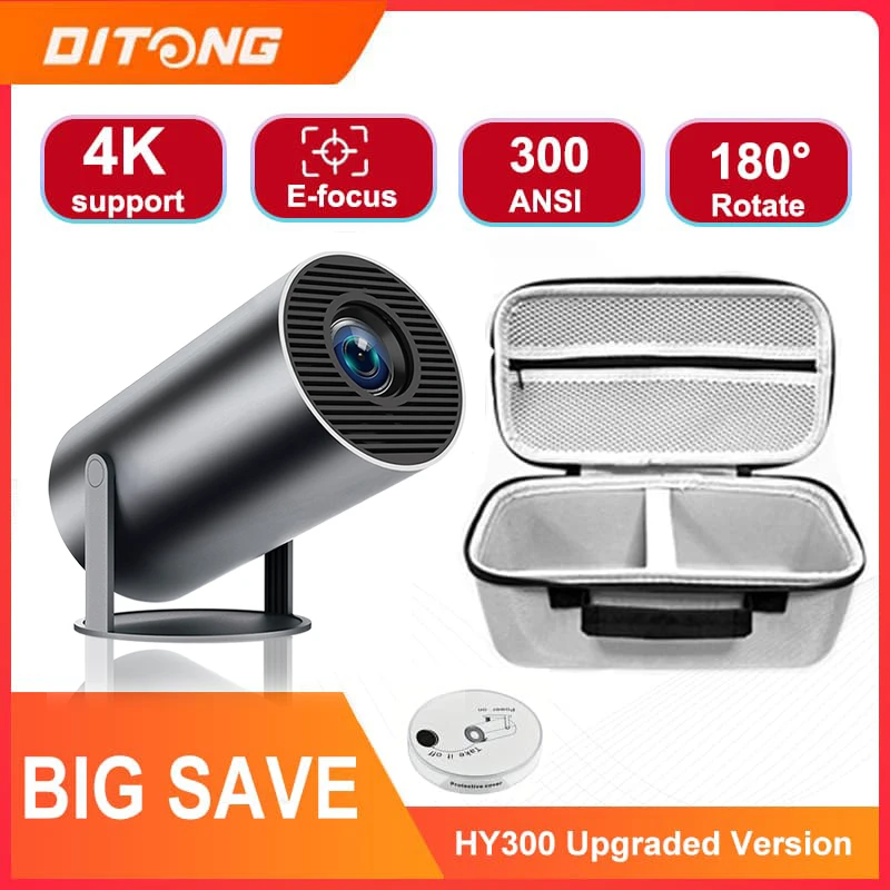 

DITONG HY300 Plus HD Projector portatil 4K 1280x720P Android LED Video Home Theater Cinema Phone mini Proyector Movie HY300 pro