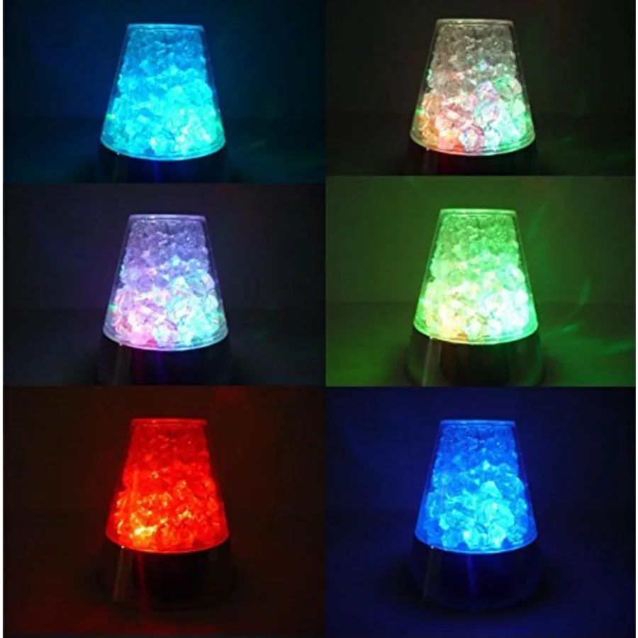 Ice Fiber Optic Mood Novelty Lamps Lighting Glacier Lite with Color-Changing Crystals Base