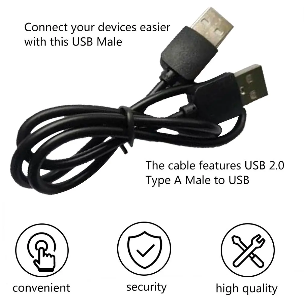 Cable de extensión USB macho a macho tipo A extensor USB a USB para radiador disco duro TV Box PC teléfono inteligente extensión de Cable USB 2,0