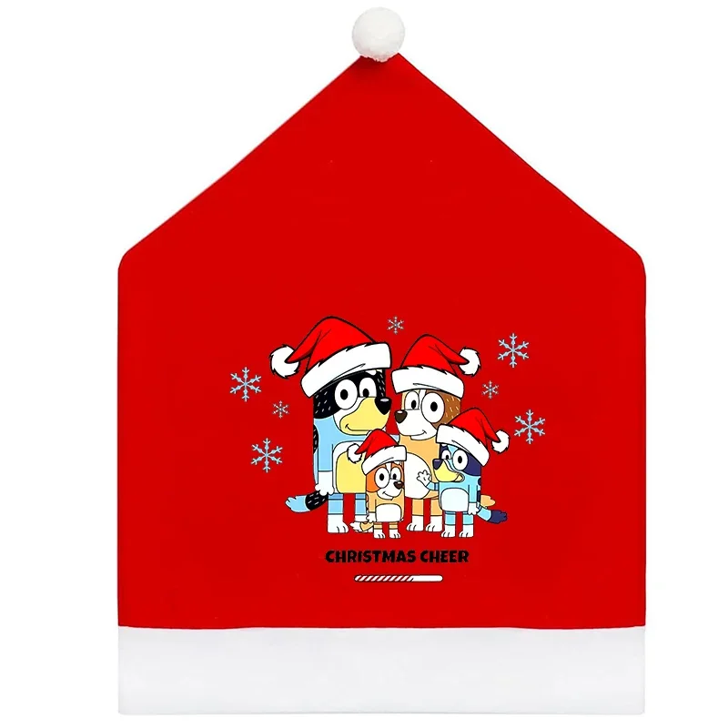 ブルーイズビンゴクリスマス帽子椅子カバーアニメ家の装飾リビングルームファッションビッグクリスマスキャップ背もたれケースギフトホット販売