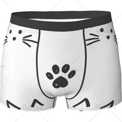 cat paw LAKIMCT Cute Red Panda Bamboo Mens Breathable Boxer Briefs, Ultra Soft Sweat-Absorbent Boxer Shorts Underwear