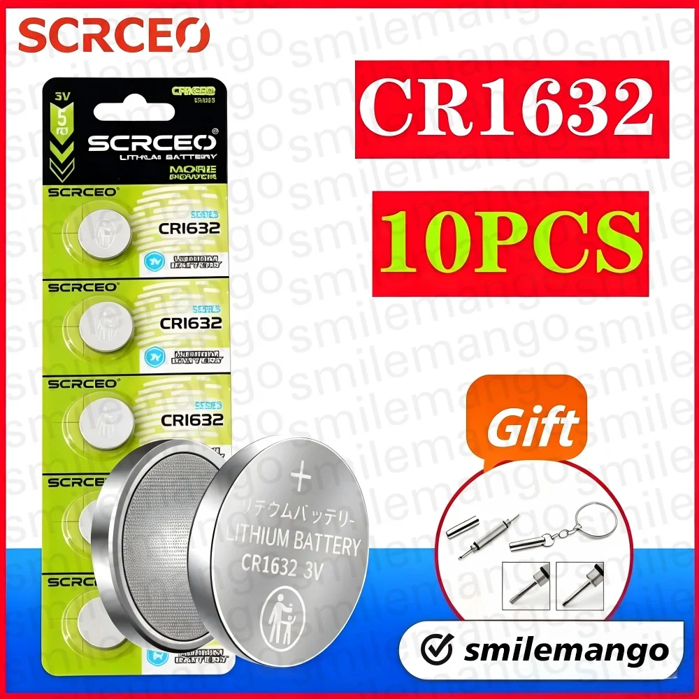 2-10PCS Button Batteries CR1632 DL1632 BR1632 LM1632ECR1632 3V Lithium Battery Coin Cells For Watch Car Toys Key