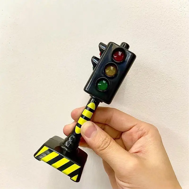 LED Mini Traffic Signal Light Toy Model for Kids Road Sign Simulation Educational Interactive Play Scene