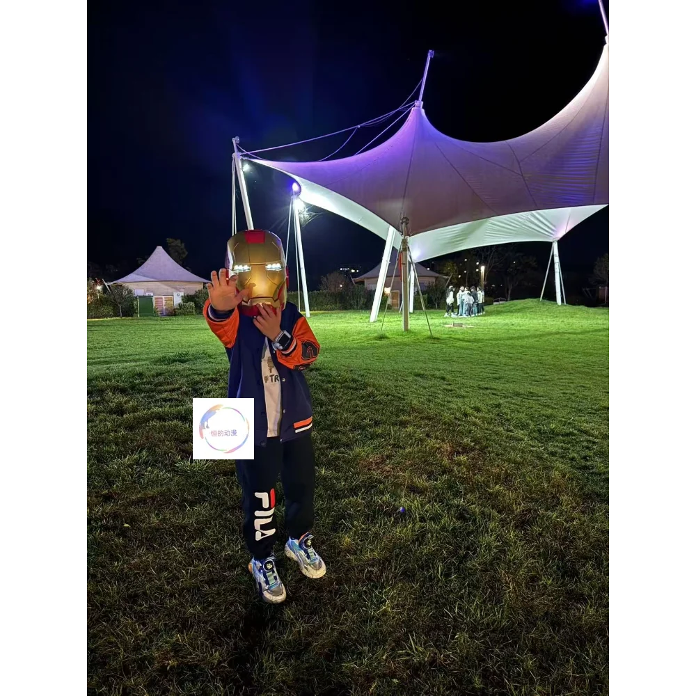 Iron Man Elektrische Kopfbedeckung Tragbare MK5 Jungen Maske Transformator Spielzeug LED Full Face Touch Sensor Geschenk ko