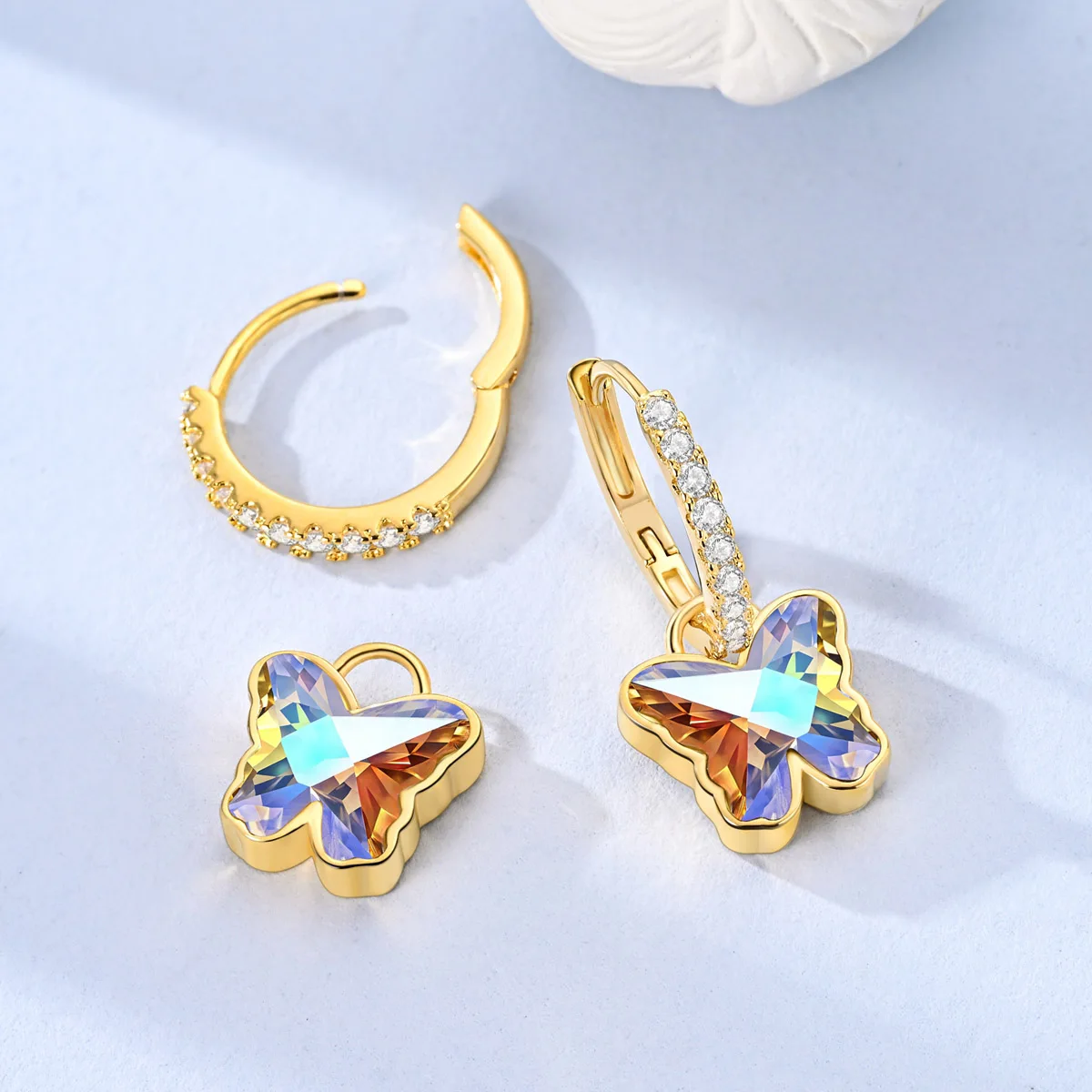 

Gold Color Butterfly Drop Earring Fit Woman Hoop Earring Fine Wedding Party Jewelry Gifts
