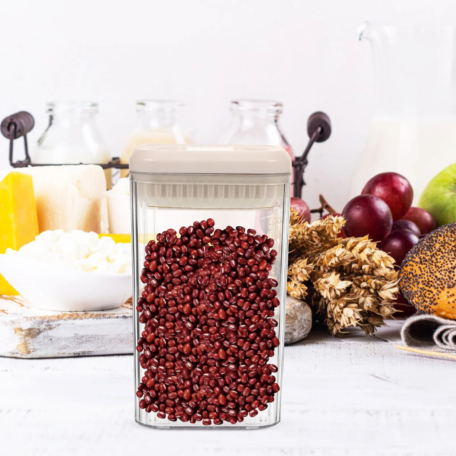 

Airtight Food Storage Jar 1200ml Container Coffee Bean Canister Sealed Lid Kitchen Pantry ganizer for Tea