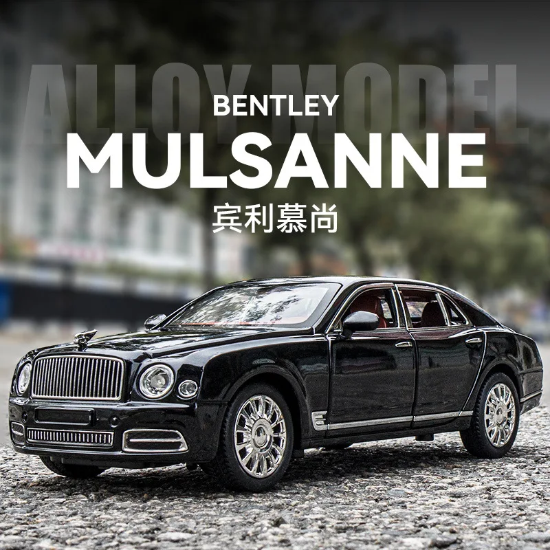 1:24 Bentley Mulsanne High Simulation Diecast Metal Alloy Model car Sound Light Pull Back Collection Kids Toy Gifts