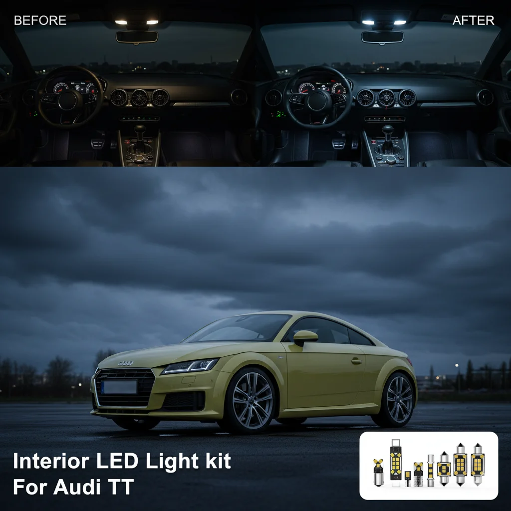 

Car Interior Light LED For AUDI TT TTS 8N3 8N9 8J3 8J9 1999 2000 2001 2003 2004 2005 2006 2008 2010 2014 White Canbus
