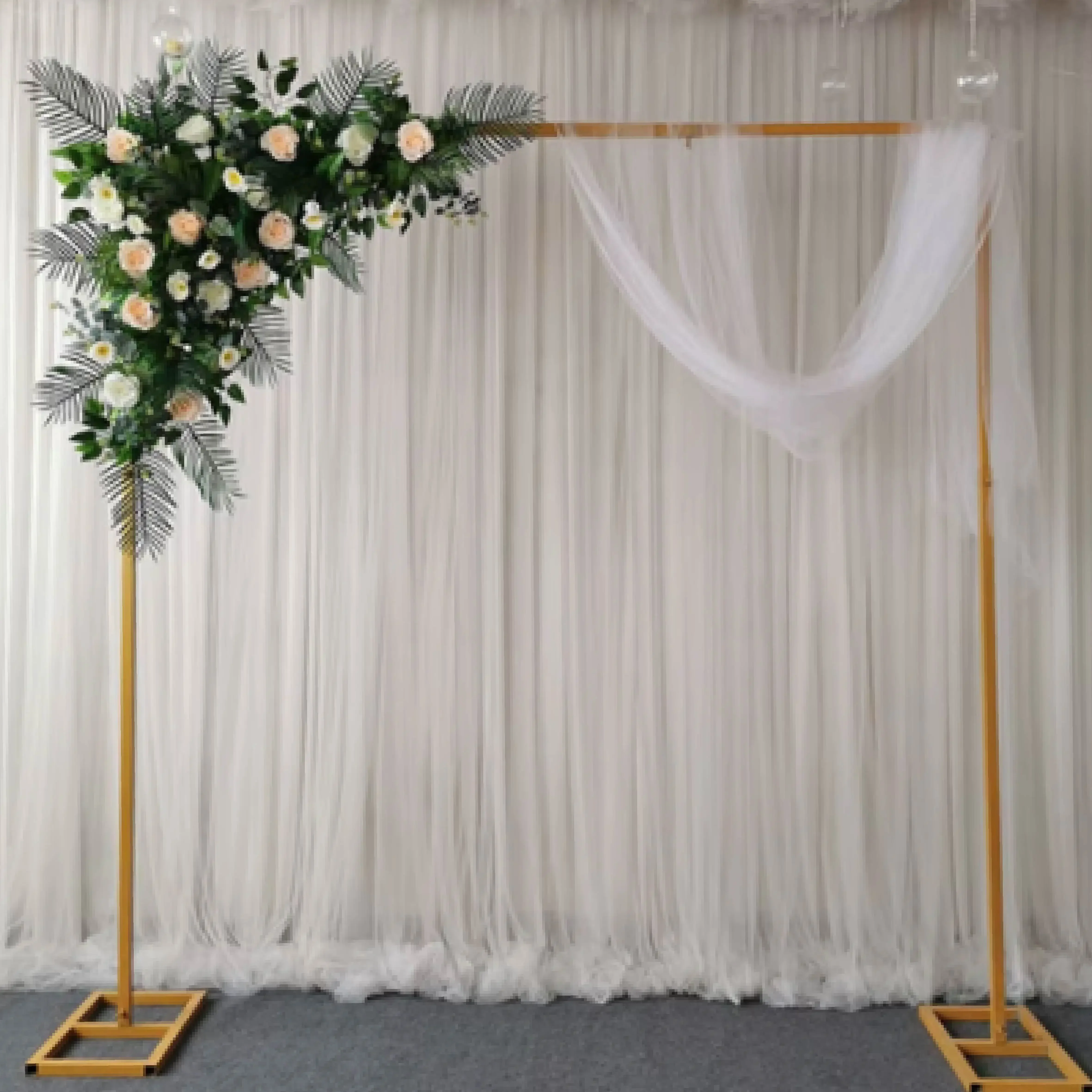 6.5ft / 8ft / 10ft Metal Square Arch Backdrop Frame,curtain Flower Holder Stand for Birthday Party and Wedding Background Decor