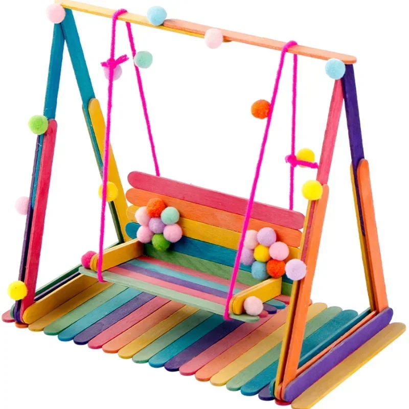 Colorful Swing Children's Kindergarten Handmade Ingredients DIY Creative Wood Piece