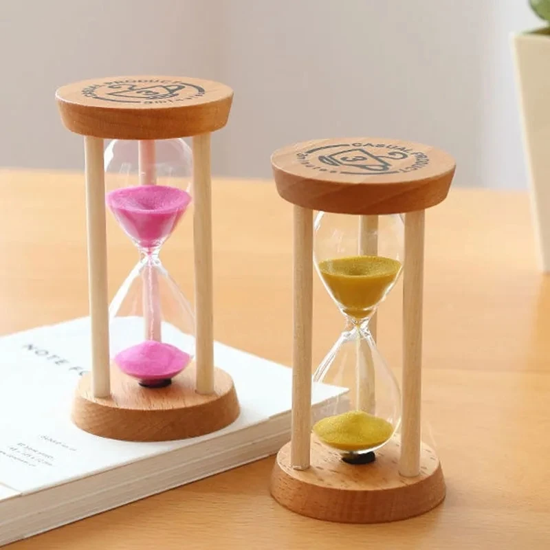 1-5 Min Wooden Hourglass Timer Creative Home Living Room Desktop Decoration Children Sandglass Birthday Gift Portable Sand Clock