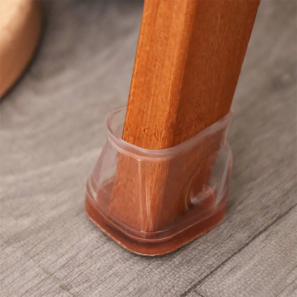 Floor Protectors Chair Leg Cover Non-Slip Reduce Noise Chair Feet Cover Thickened Square Silicone Leg Caps Feet Cap Bottom