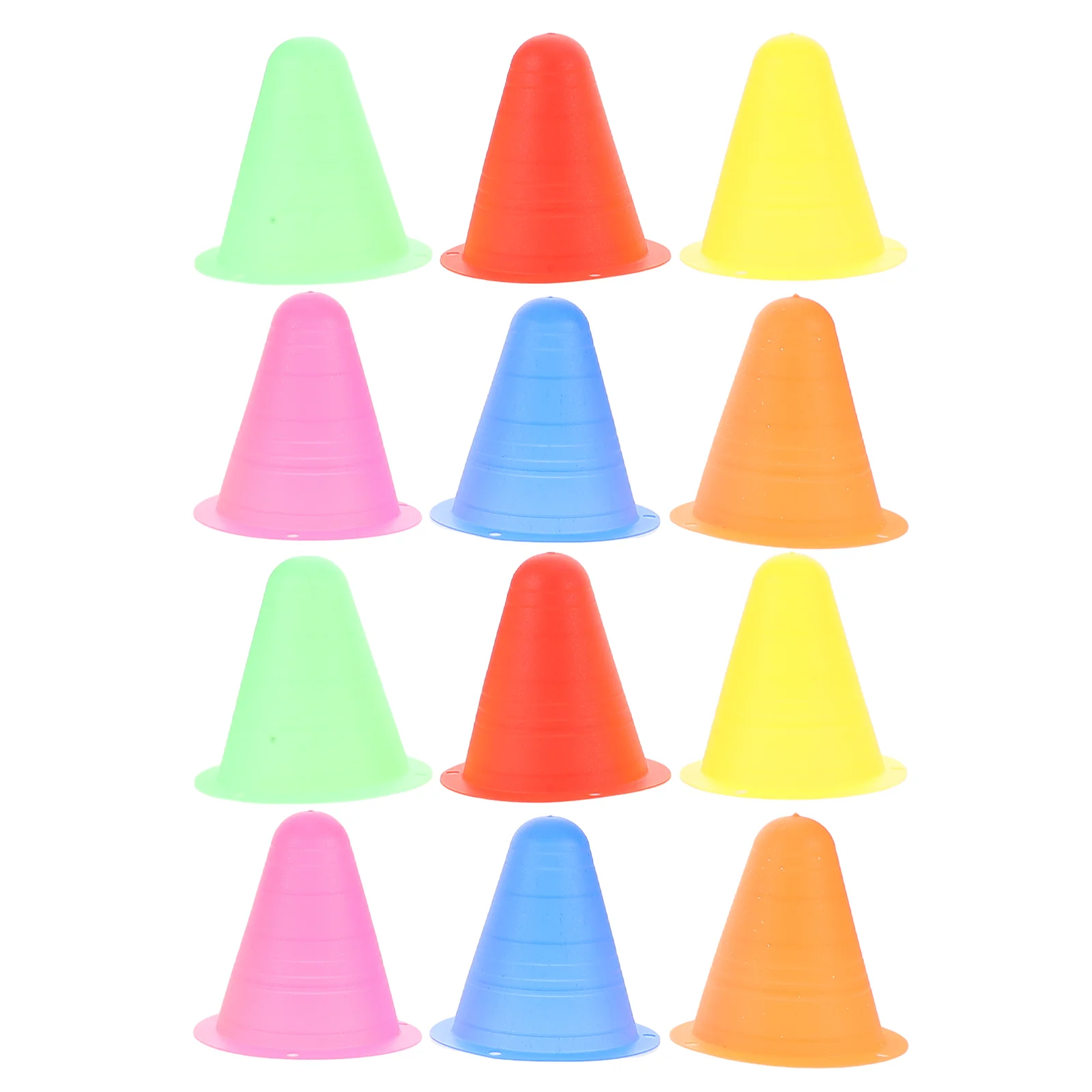 12 Pcs Roller Skating Cones Vibrant Colors Stackable Multipurpose Agility Training Kids Sports Obstacle Driving Practice