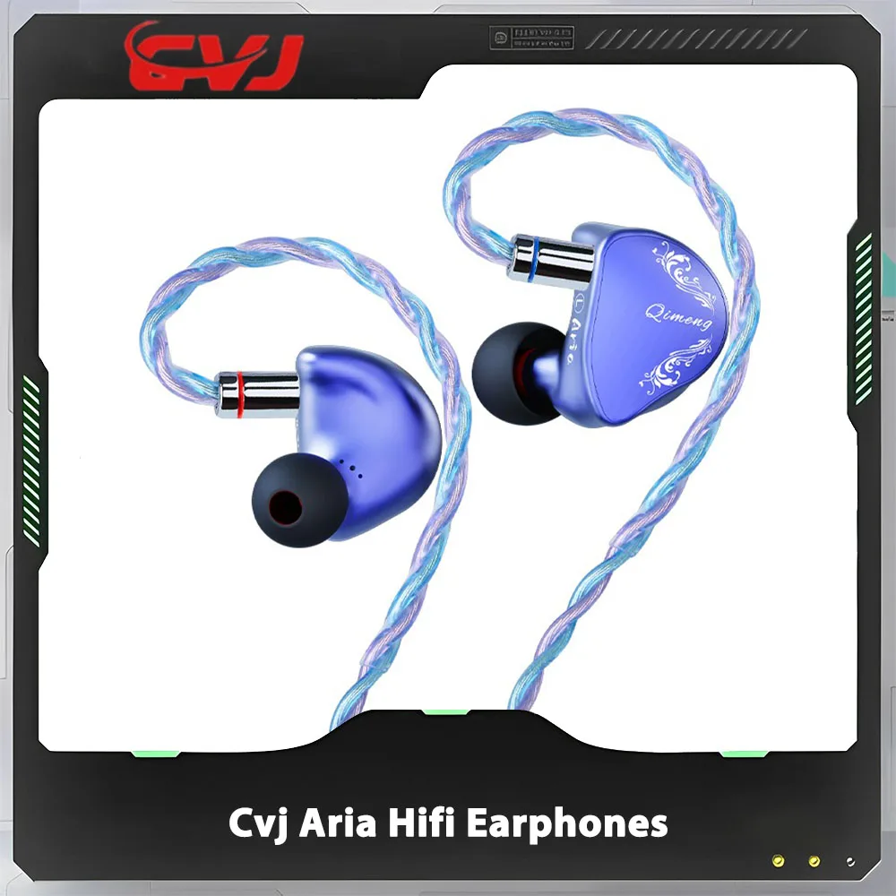 Cvj Aria Hifi Earphones 10mm High Performance Nano-Crystal Coated Dd Iems Custom With Detachable Cable Design For Audiophiles