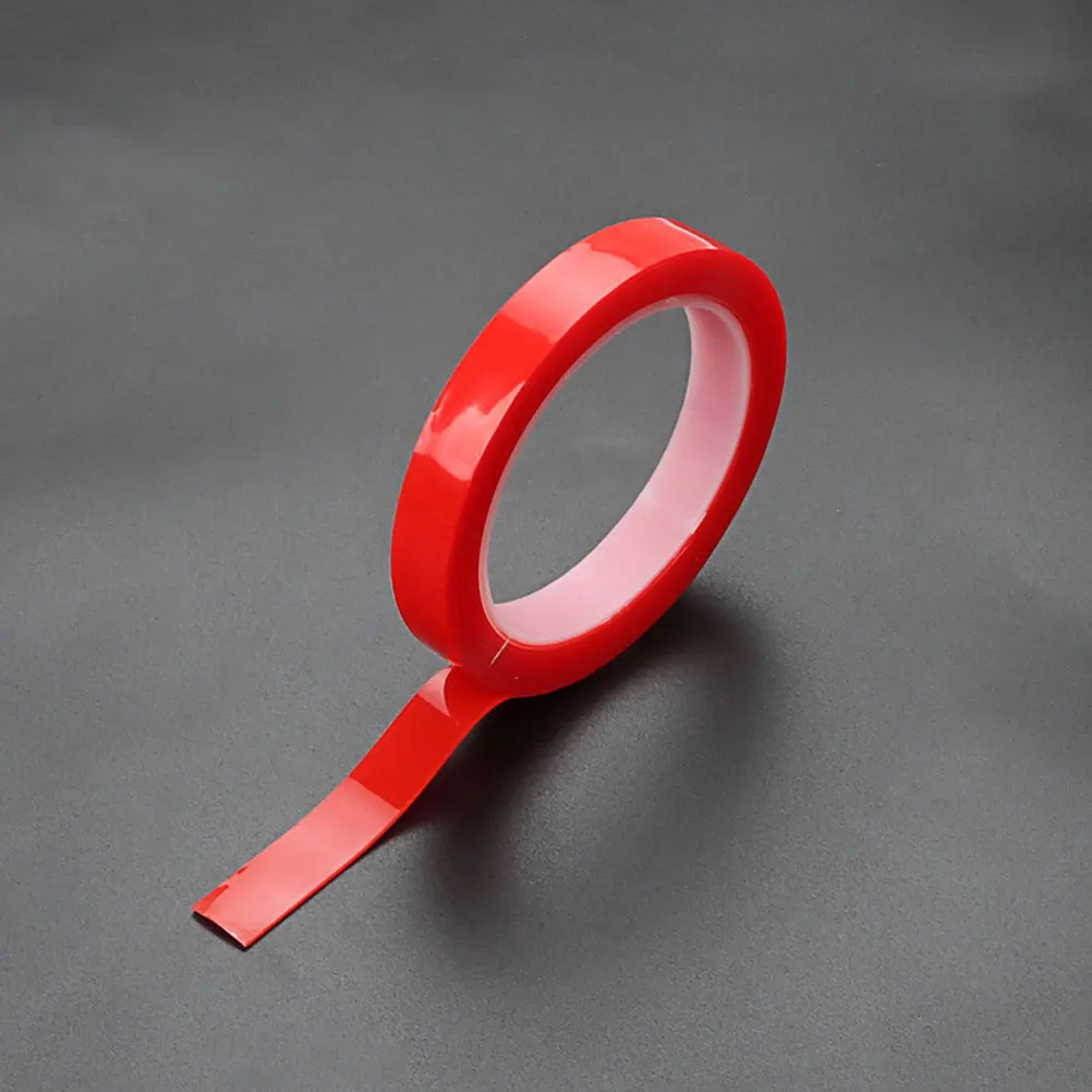 1 لفة شريط أحمر مزدوج الجوانب لاصق عريض سميك قوي لا آثار للاستخدام اليومي في الهواء الطلق متعدد الأغراض تركيب حرفي عالي التحمل #1