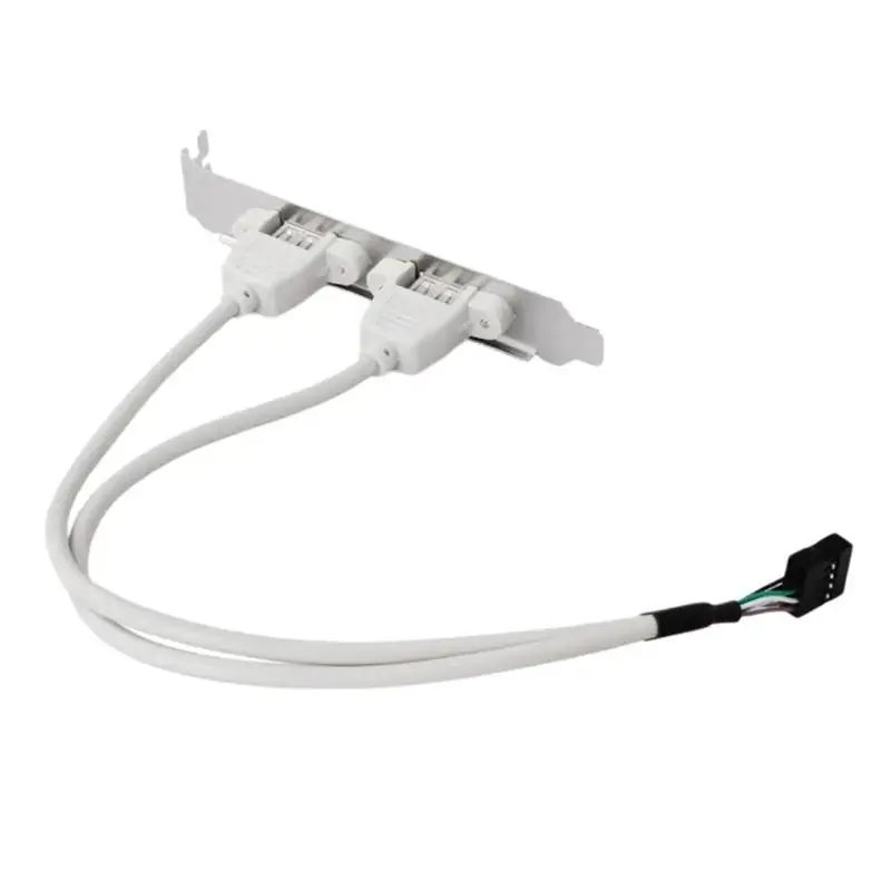 L4MD 2 Port USB 2.0 bis 9 Pin -Headerhalter -Halterungs -Verlängerungskabel für die Rückseite des Computers – Detail 8