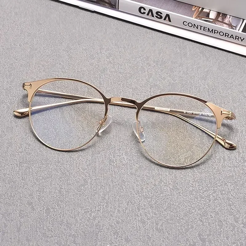 

Brand Designer Titanium Glasses Frame Men Original Quality Super Light Retro Round Eyeglasses Unisex Oculos Prescription Myopia