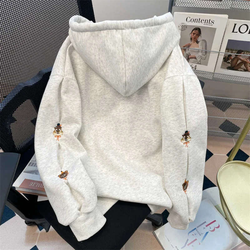 Viral Winter Embroidered Hoodie - Y2K Oversized Cozy Fleece, Eco-Friendly Streetwear