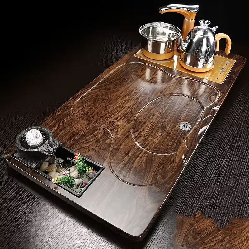 a*-Tableware Cafeteria Tea Tray Drainage Ceremony Wood Plates For Food Office Tea Tray Coffeeware Tableware Home Products/.