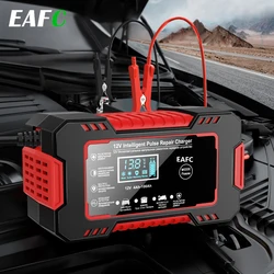 12V 6A ładowarka do naprawy Puls ładowarka samochodowa wyświetlacz LED Moto akumulator do ciężarówki ładowarka na mokro na sucho akumulator kwasowo-ołowiowy