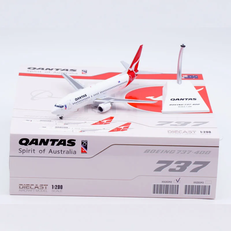 

XX20392 Alloy Collectible Plane Gift JC Wings 1:200 Qantas Airlines Boeing B737-400 Diecast Aircraft Jet Model VH-TJW With Stand