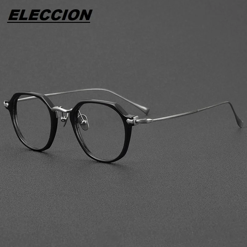 

ELECCION Acetate Titanium Glasses Frame Women Vintage Prescription Eyeglasses frames Men Optical Spectacles Eyewear