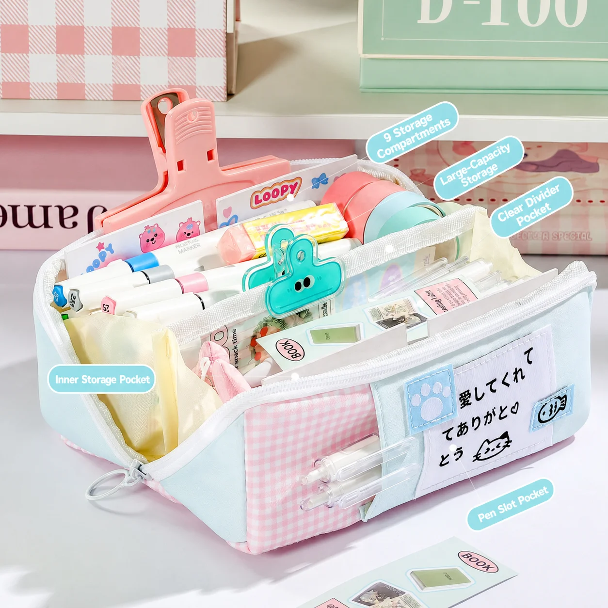 Multi Compartment Pencil Bag Korean Inspired Pencil Case Polka Dot Pencil Case Kawaii For Daily Class General Use Study Sessions