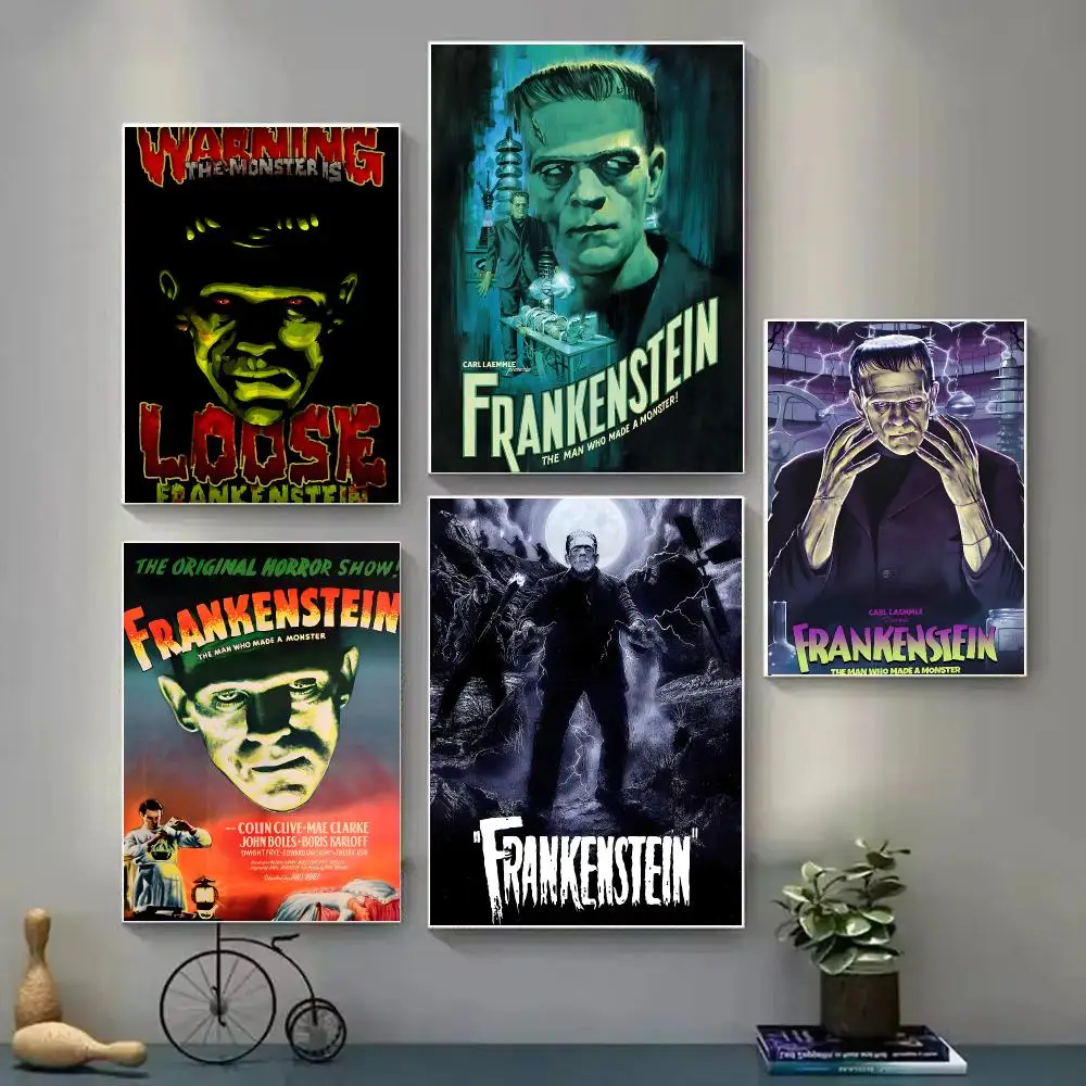 F-Frankenstein M-Monster Film Poster Poster Art With Prints Home Bedroom Living Room Decoration Gift