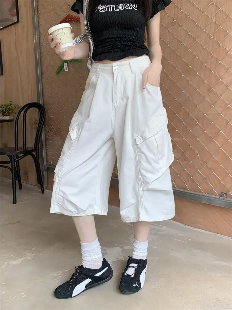 

American High Street Style Women's Jeans High Waist Straight Leg with Big Pockets Summer 2026 New Arrival Casual Commute