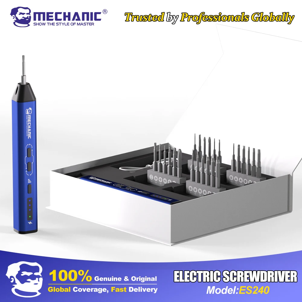 

MECHANIC Precision Electric Screwdriver Set with 24Pcs Bits Type-C Rechargeable LED Work Light Household DIY & Repair Tool Kit