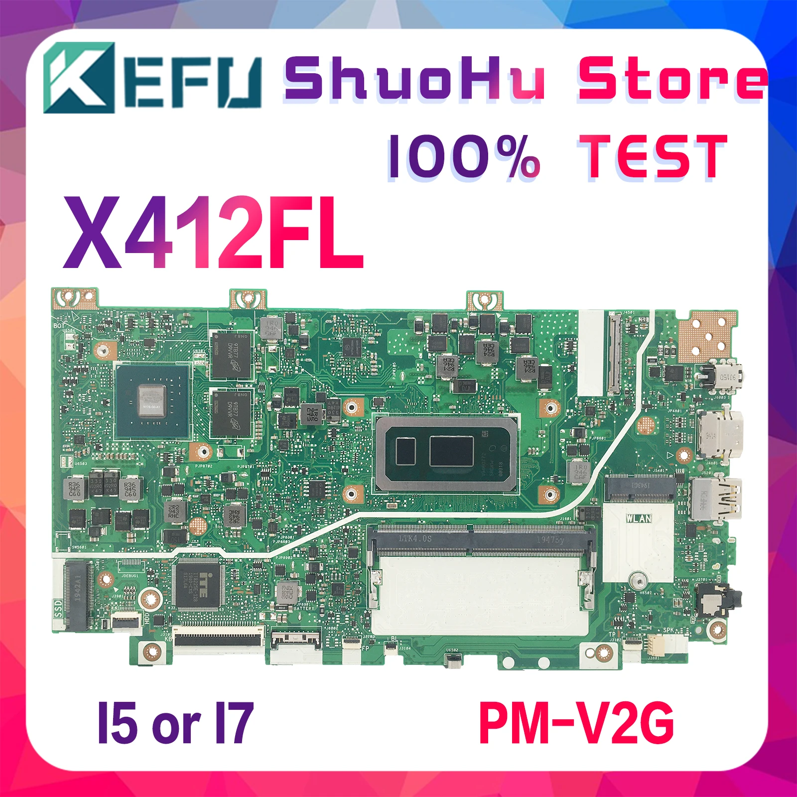 KEFU X412FLC X412FA Mainboard For ASUS X412FJG X412F X412FLG X412FJC Laptop Motherboard W/4GB-RAM I7 I5-8th 10th N17S-G0-A1 V2G