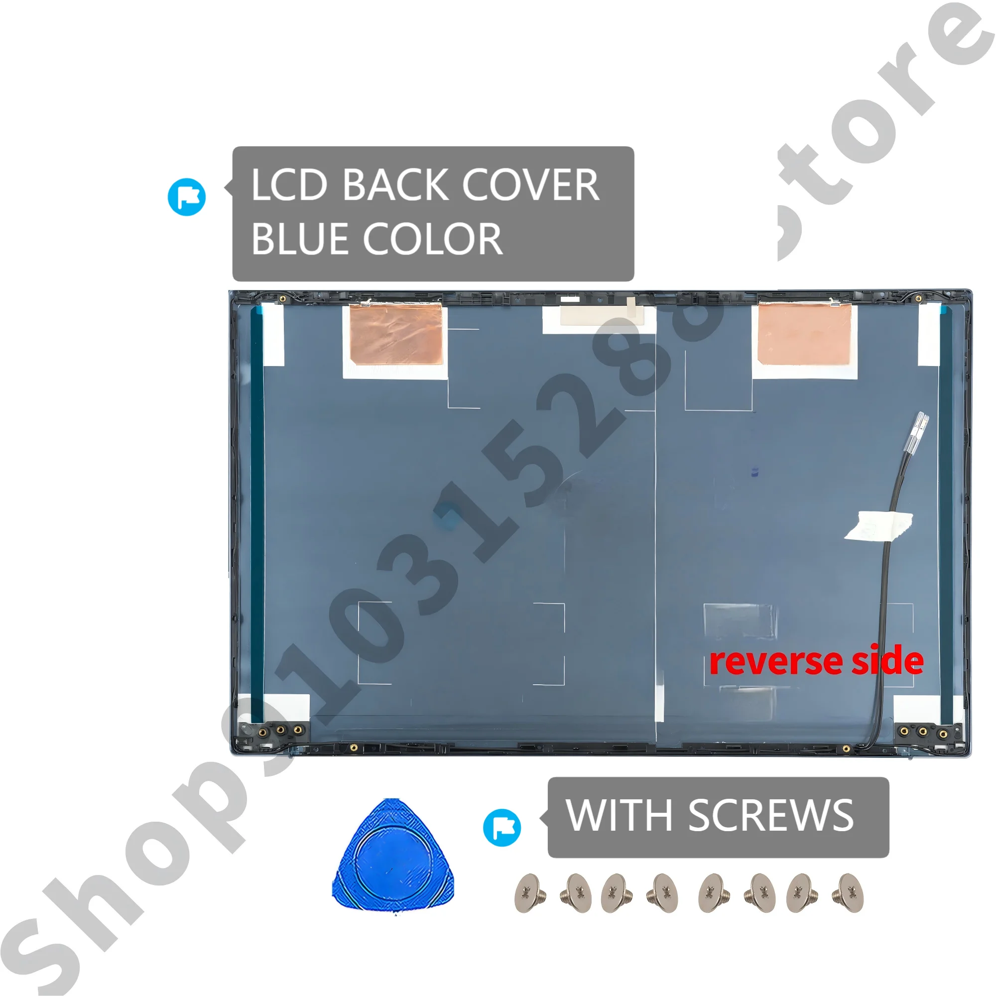 Couvercle arrière LCD pour pavillon 15-EH 15-EG 15Z-EH TPN-Q245 Q246, charnières supérieures M08899-001, lunette/réparation en métal bleu/argent/or