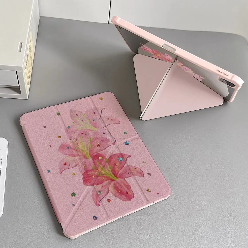 

Чехол-подставка Korea ins Star lily Flower для iPad Pro 11 13 M2 M4 M3 10.2 5/6/7/8/9/10/11 поколений, Mini 6 7, Air 1 2 3 4 5 6