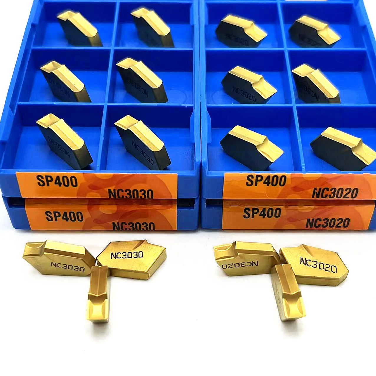 Insertos de carburo ranurado, herramienta de ranurado de metal, torno CNC, SP400, PC9030, NC3020, NC3030, NC3020
