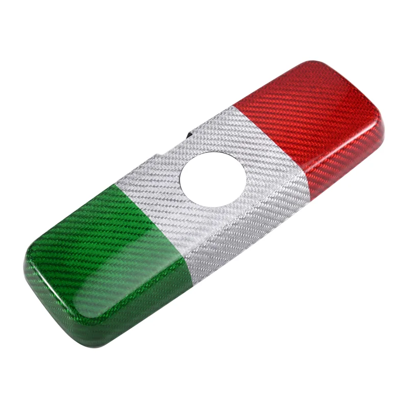 

Декоративная крышка внутреннего зеркала автомобиля из углеродного волокна для Fiat 500 Abarth, аксессуары для внутренней наклейки-A97E