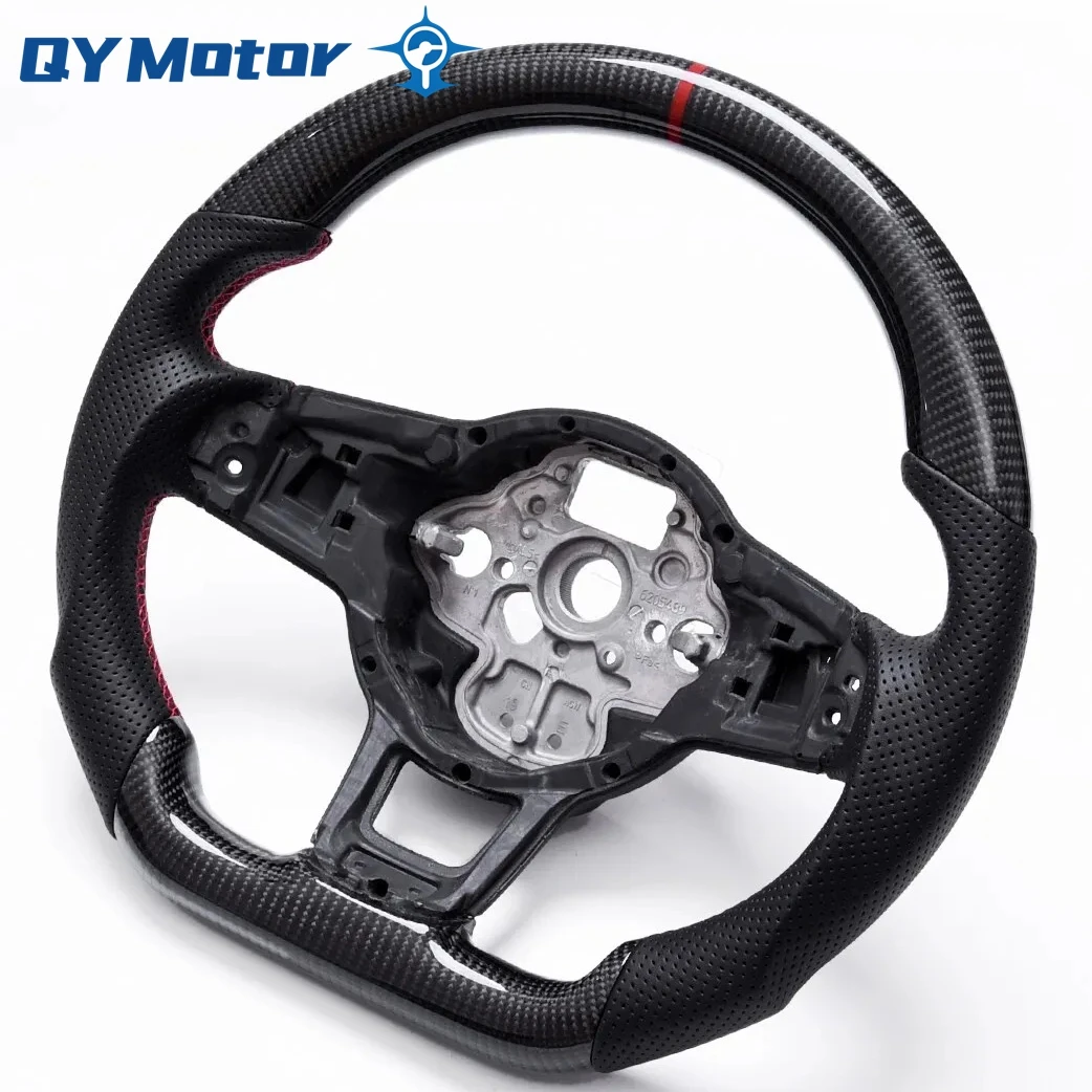 Carbon Fiber Steering Wheel Fit for VW MK6 MK7 MK7.5 GTI R Golf 6 7 2013-2020 Perforated Leather Sport Racing Wheel