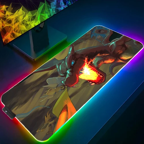 Imagen 2 del producto Alfombrilla de ratón con luz LED, alfombrilla de escritorio G-gengar P-pokemon Rayquaza, alfombrilla para ratón de ordenador, alfombrilla para teclado con retroiluminación, alfombrilla para ratón para juegos, alfombra RGB