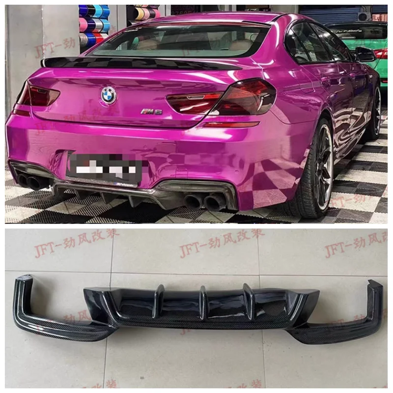 

For BMW 6 Series F12 F13 F06 M6 640i 650i 2012-2016 High Quality Carbon Fiber Car Rear Trunk Bumper Diffuser Spoiler Cover