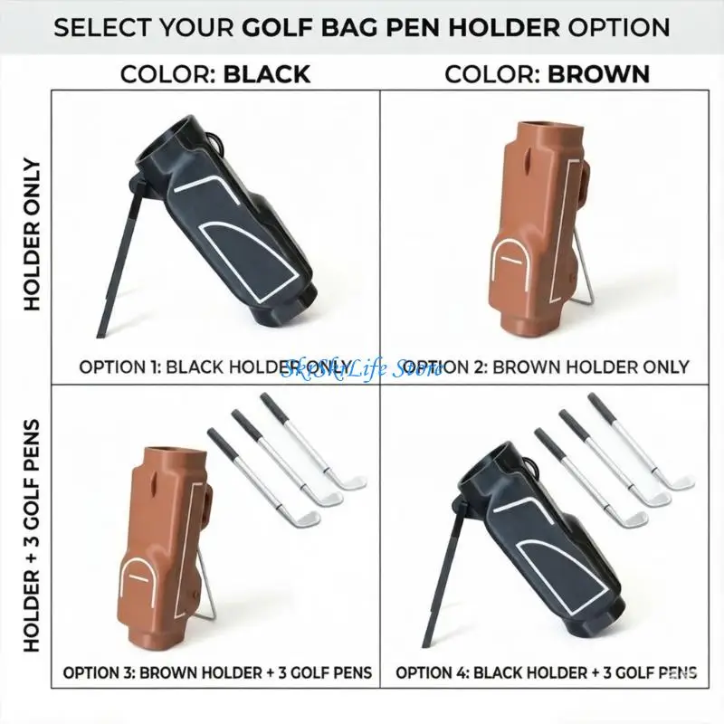 E65E Light Weight Golf Ball Bag Pen Holder Desk Organiser For Students Professionals Golf Enthusiasts Holiday Gift