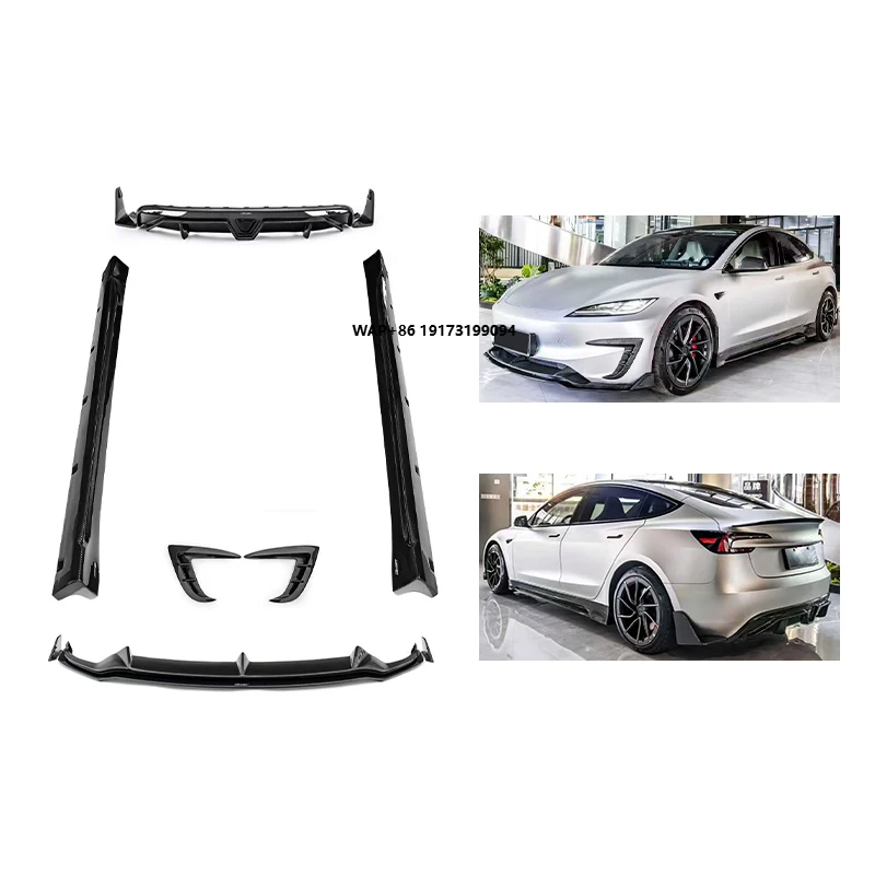 

2024-2025 Carbon Fiber Body Kit Front Lip Rear Lip Side Skirt Appearance Upgrade Modified Surround Suitable for Model 3