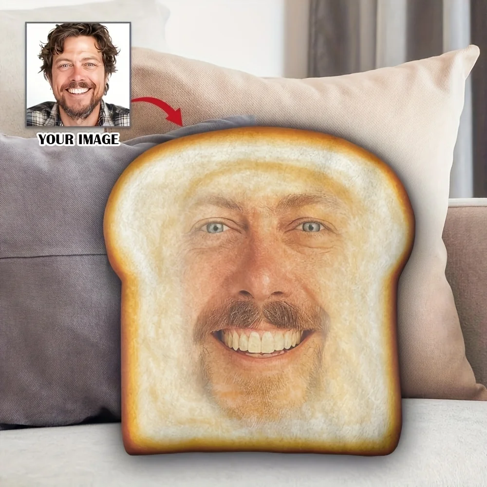 Customized Toast Shaped Ugly Plush Pillow Father's Day Mother's Day Christmas Valentine's Day Gift Pillow Personalized Decoratio