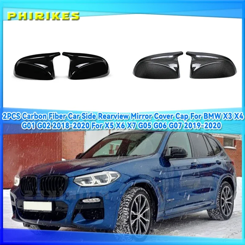 

For BMW X3 G01 X4 G02 X5 G05 X6 G06 X7 G07 2018 2019 2020 M style black rearview mirror cover X3M Look rearview mirror cover