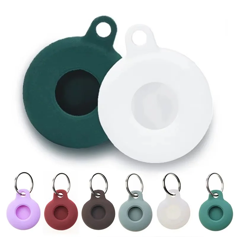 

Liquid Silicone Protective Cover For Apple Airtag Tracker Case Anti-lost Device Sleeve With Hook For AirTags Locator Accessories