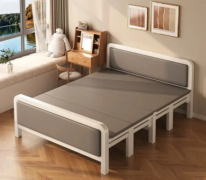 ￥%Factory Wholesale Modern Extendable Foldable Metal Frame Bed Portable Single Bed for Office Outdoor Hospital School Use