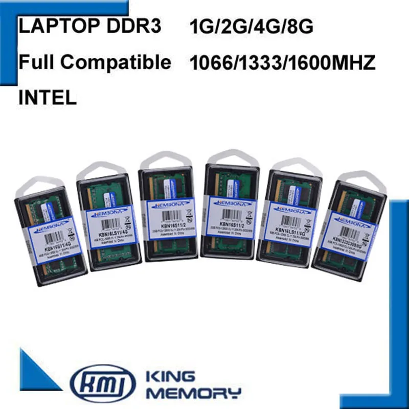 KEMBONA Sodimm Ram 메모리 노트북 DDR3 2GB 4GB 8GB DDR3 PC3 8500 1066MHz DDR3 PC3 10600 1333Mhz DDR3 PC3 12800 1600MHz 204pin