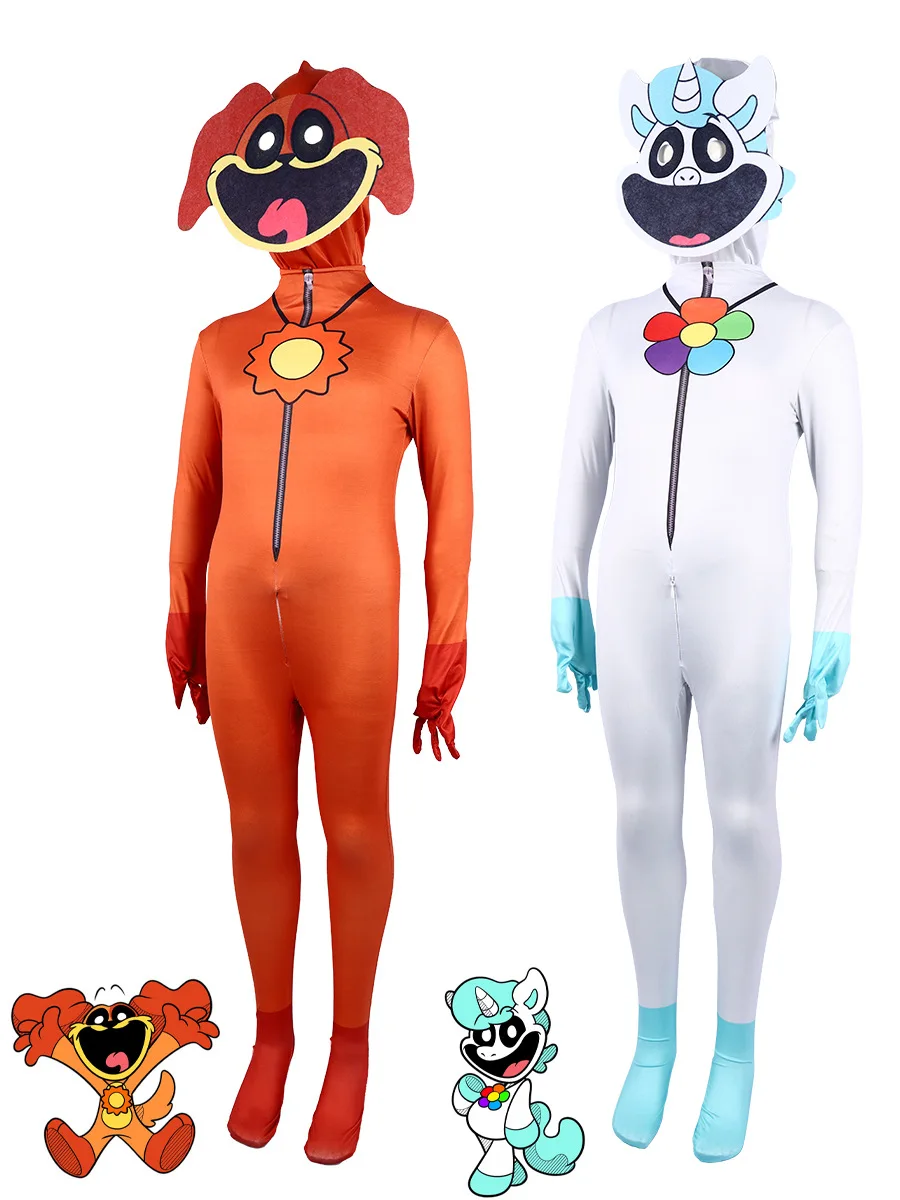 ملابس كوسبلاي المبتسمة، PickyPiggy، DogDay، بدلة قفز إسبانيا iptv بدلة حفلات الهالوين كرنفال للأطفال والكبار